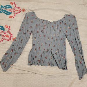 Hippie Rose Blue Floral Blouse
